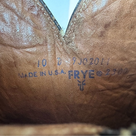 Vintage FRYE Brown Red Leather Western Cowboy Pull on Boots Size 10 - Picture 12 of 12